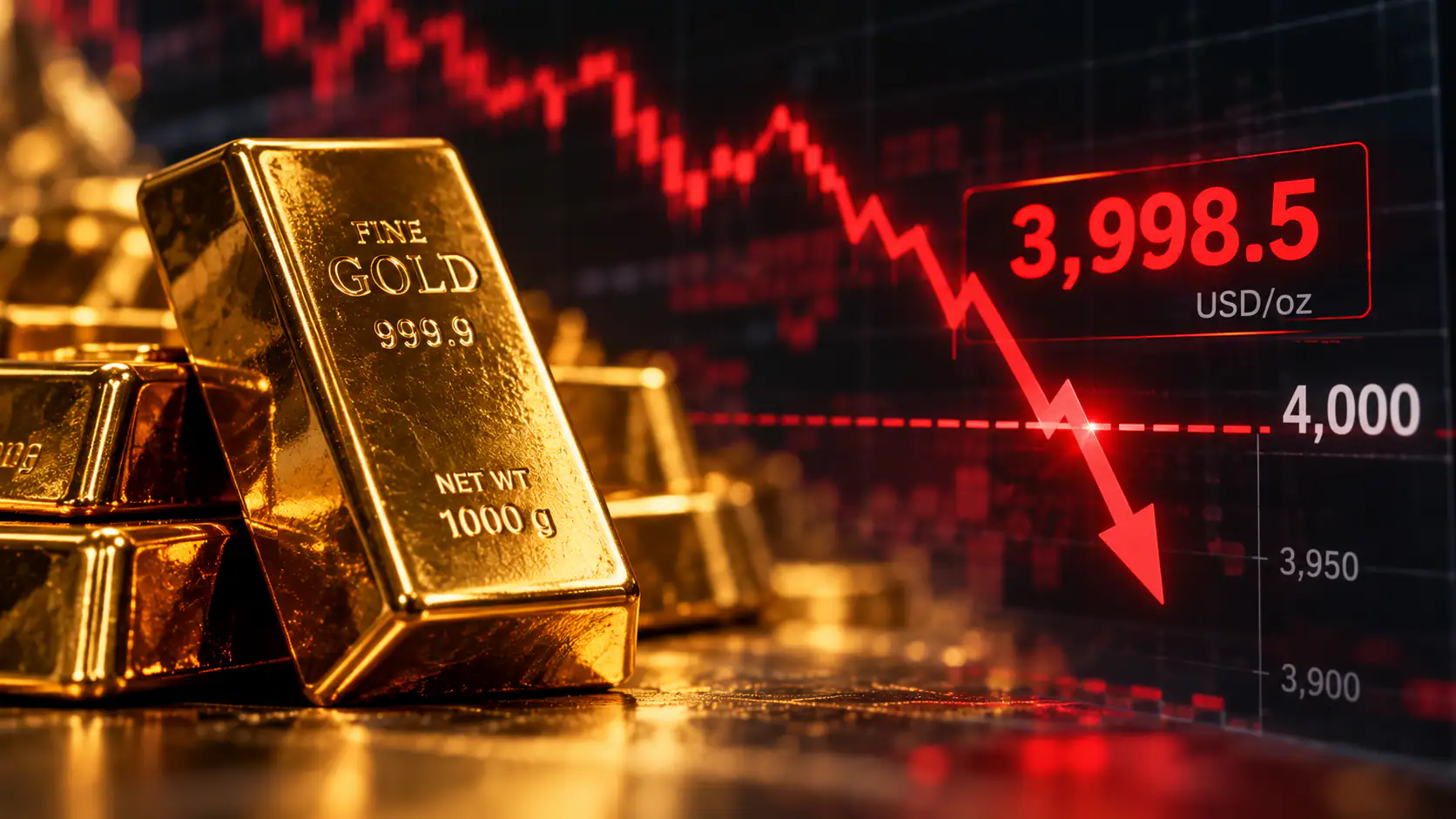 سقوط لحظهای اونس طلا به زیر ۴۰۰۰ دلار؛ حمایت مهم بازار شکست!